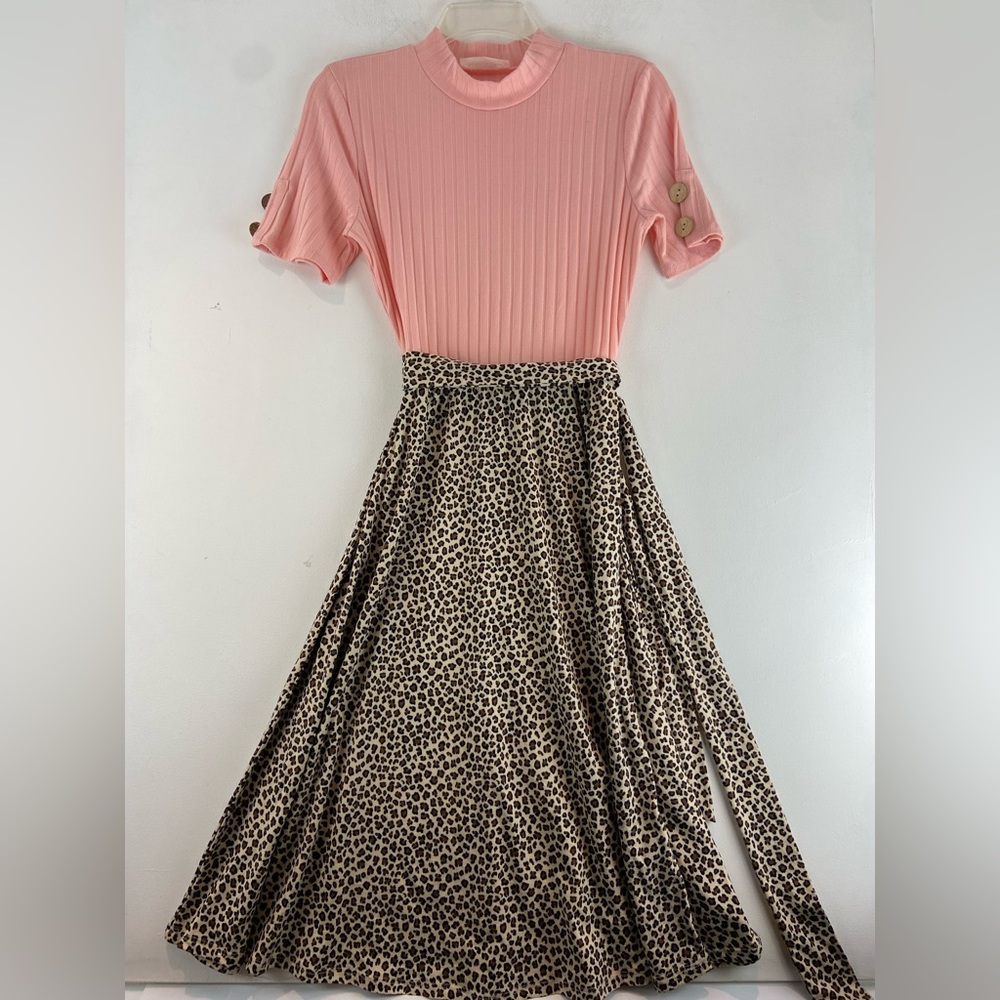 Modern Soul Animal Print Peach Dress Size XS (529)